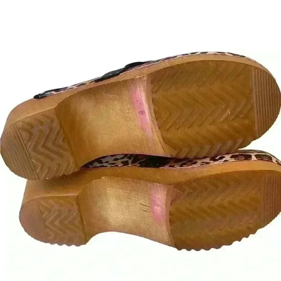 MY Clogs Wooden Women’s  Leather Cheetah Leopard Print  Made In Italy Sz 39/8.5 - Picture 12 of 12